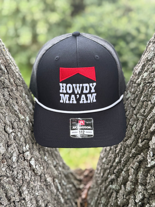 Howdy Ma’am Black/White Rope | Bulls and Bluebonnets